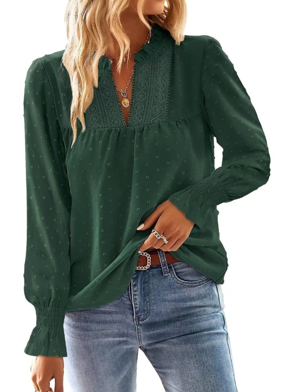 Boho Flowy Shirts Dressy Casual Long Sleeve Blouses
